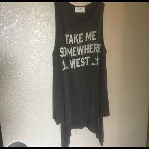Take me somewhere west high low tank